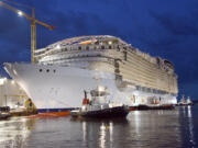 Royal Caribbean International's new Utopia of the Seas. The game-changing Oasis Class ship floated for the first time Sept. 22 as it reached its next major construction milestone at the Chantiers de l'Atlantique shipyard in Saint-Nazaire, France.