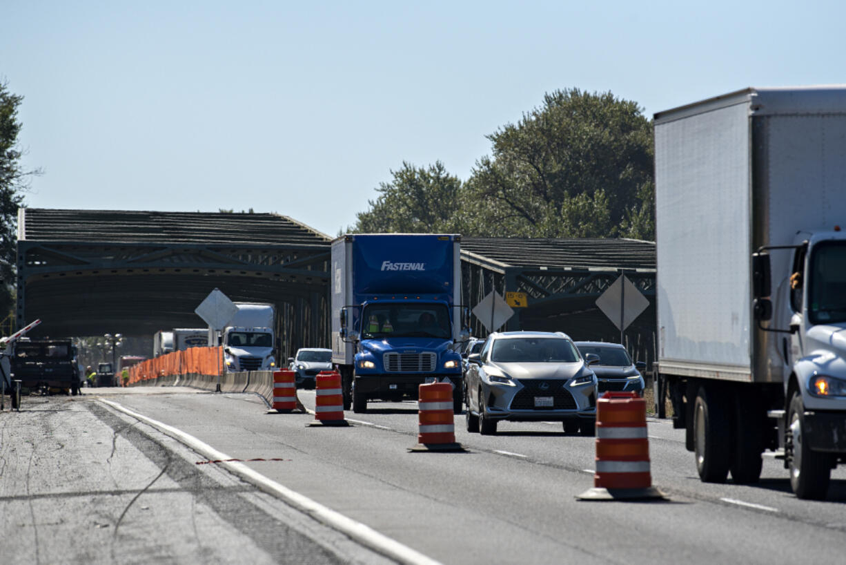 Work on the North Fork Lewis River Bridge near Woodland is part of a $17.4 million, two-summer project to improve the safety and driveability of the bridge. Work on the southbound span should start next summer.