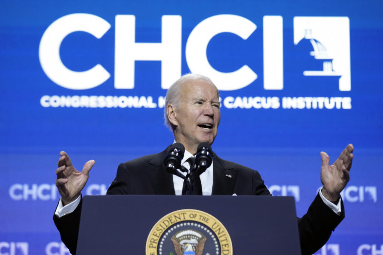 President Joe Biden speaks at the Congressional Hispanic Caucus Institute's 46th annual awards gala, Thursday, Sept. 21, 2023, in Washington.