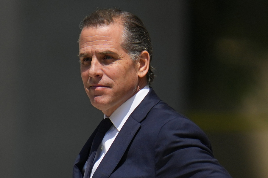 FILE - President Joe Biden's son Hunter Biden leaves after a court appearance, July 26, 2023, in Wilmington, Del. House Republicans plan to hold their first hearing next week in their impeachment inquiry into President Joe Biden over his family's business dealings. The Sept. 28 hearing is expected to focus on "constitutional and legal questions" that surround allegations of Biden's involvement in his son Hunter's overseas businesses.