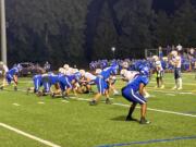 Skyview sets up in the red zone for what turned into a 6-yard touchdown reception by Riley Artis. After a scoreless first half, the Storm score 21 unanswered points following a Bothell touchdown to earn a 21-7 nonleague win Friday at Kiggins Bowl.