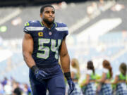 Seattle Seahawks linebacker Bobby Wagner walks off the field following an NFL football game against the Los Angeles Rams, Sunday, Sept. 10, 2023, in Seattle. Los Angeles won 30-13.