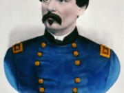 Maj. Gen. George B. McClellan used this portrait in his presidential bid against President Abraham Lincoln in 1864. Like several other Civil War generals, McClellan served at the Vancouver Barracks before the war. While there, he was a captain under Col. B.L.E. Bonneville, the post commander. Because he was in the engineering corps, he did a survey attempting to find the best routes for roads and railroads for Isaac Stevens, Washington Territory governor.