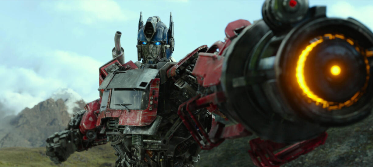Optimus Prime in "Transformers: Rise of the Beasts." (Paramount Pictures)