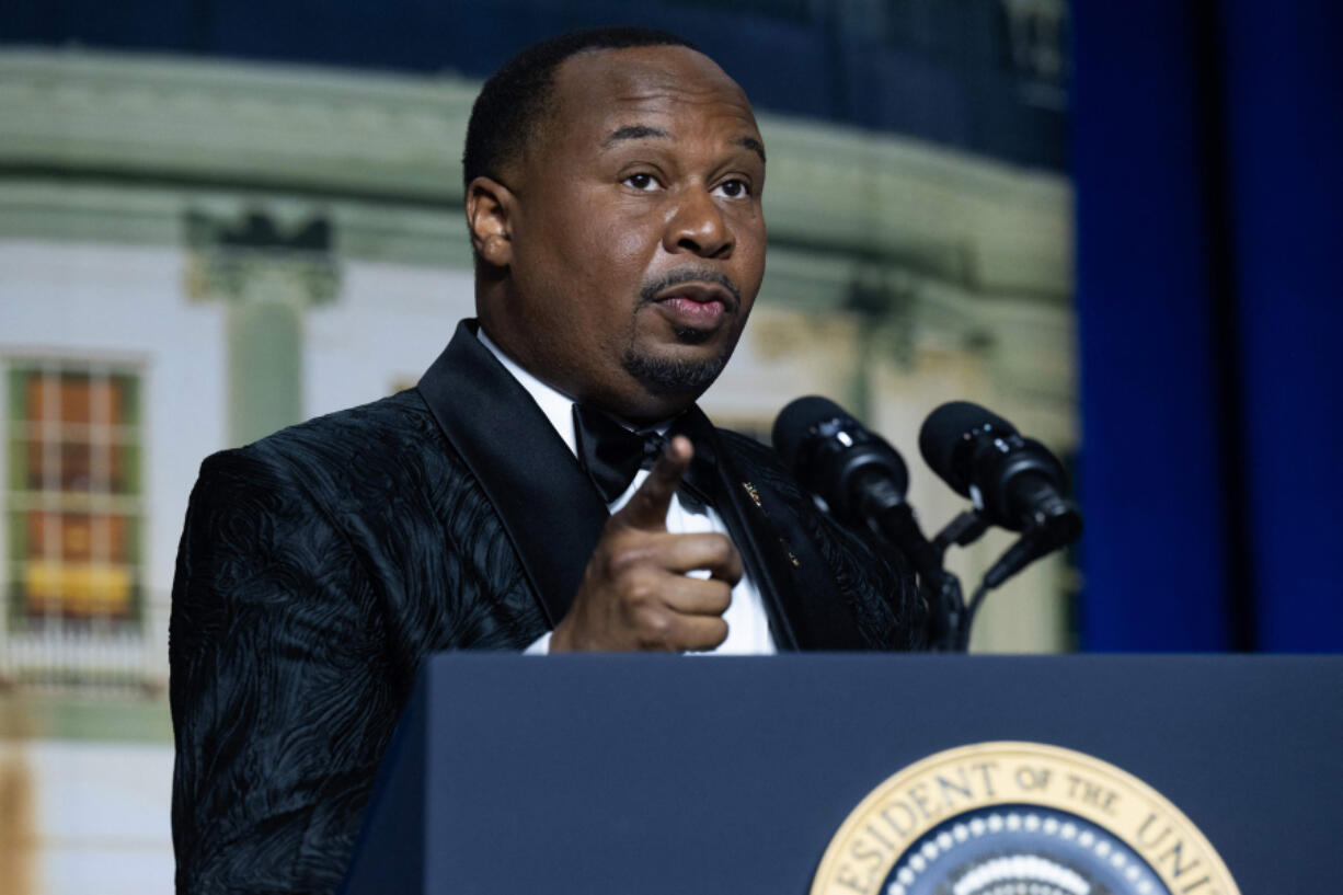 Comedian Roy Wood Jr. speaks during the White House Correspondents' Association dinner at the Washington Hilton in Washington, D.C., on April 29, 2023.