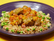 Curry Coconut Beef with Spiced Rice.