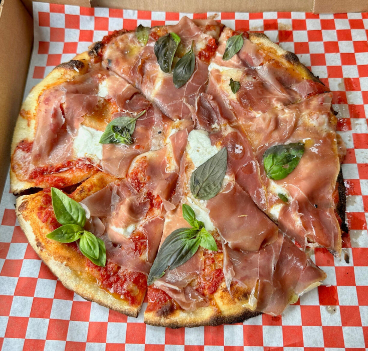 The 12-inch Prosciutto Pie at Bunnie's Pizza.