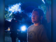 Calvin McCarthy of 7th Street Productions directs during filming of "Insidious Inferno" at a house in Vader in 2022.