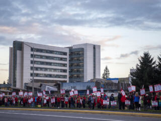 Health care workers strike at PeaceHealth photo gallery