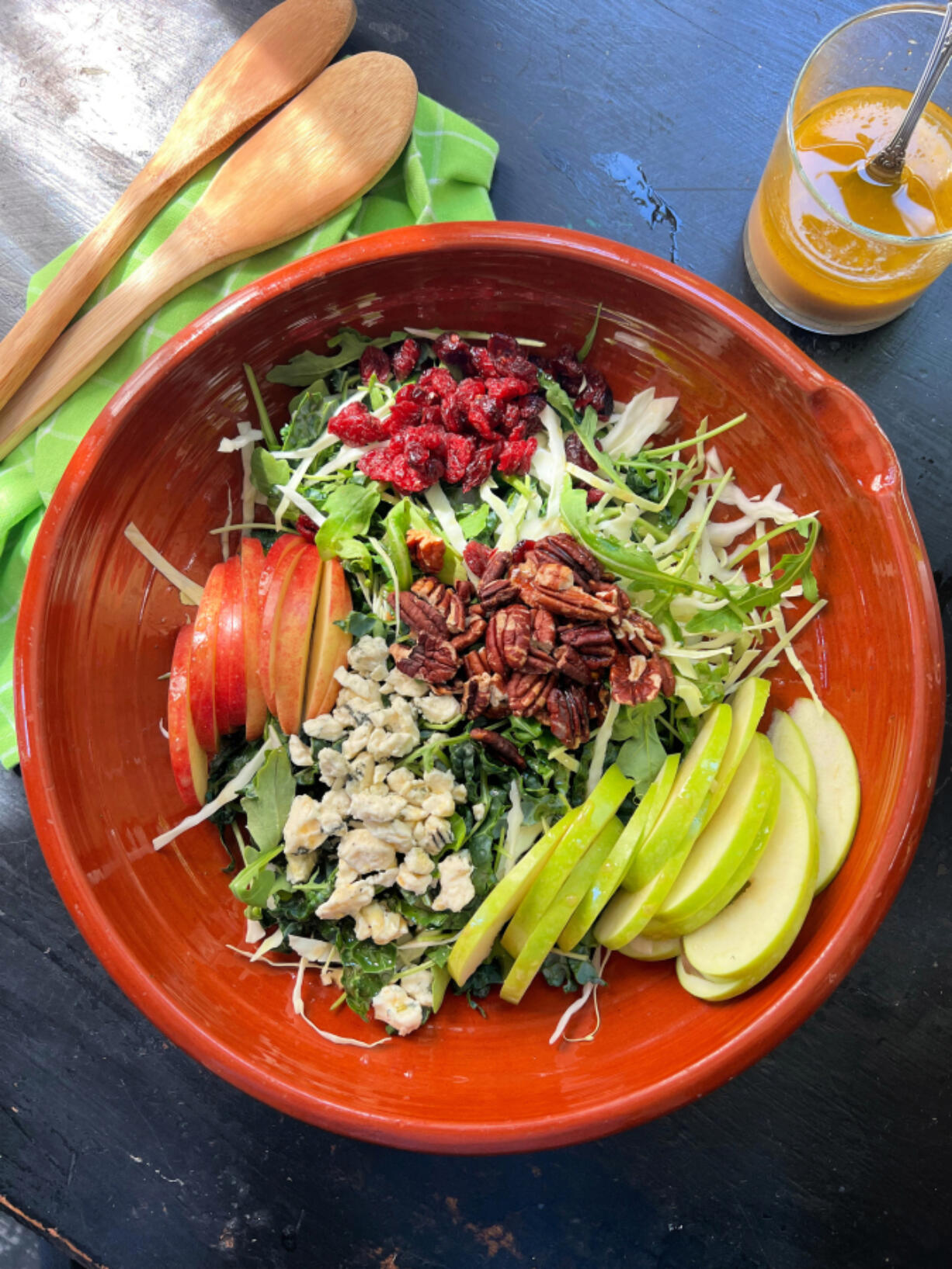 A fall salad with apples.