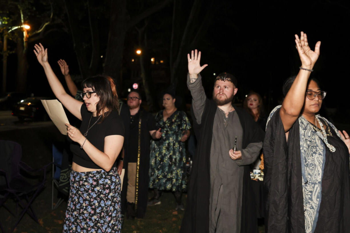 The South Street Circle, a pagan ritual group, celebrates the super blue moon in Pisces in West Philadelphia.