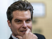 Rep. Matt Gaetz, R-Fla., appears before the House Rules Committee to propose amendments to the Department of Homeland Security Appropriations Bill, at the Capitol in Washington, Friday, Sept. 22, 2023. (AP Photo/J.