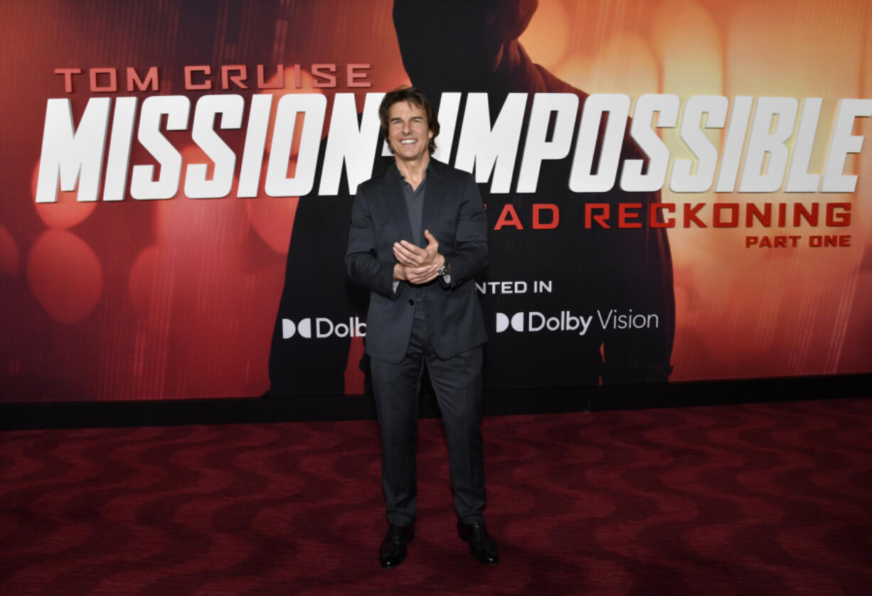 FILE - Tom Cruise attends the premiere of "Mission: Impossible, Dead Reckoning -- Part One" at Jazz at Lincoln Center's Frederick P. Rose Hall, July 10, 2023, in New York. On Monday, Oct. 23, Paramount Pictures shifted the release date of the eighth installment of the "Mission: Impossible" franchise, "Dead Reckoning -- Part Two," from June 28 next year to May 23, 2025, signaling a new wave of release-schedule juggling for Hollywood studios as the SAG-AFTRA strike surpasses three months of work stoppage.