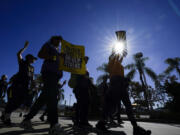 Kaiser Permanent workers picket Thursday, Oct. 5, 2023, in Baldwin Park, Calif.