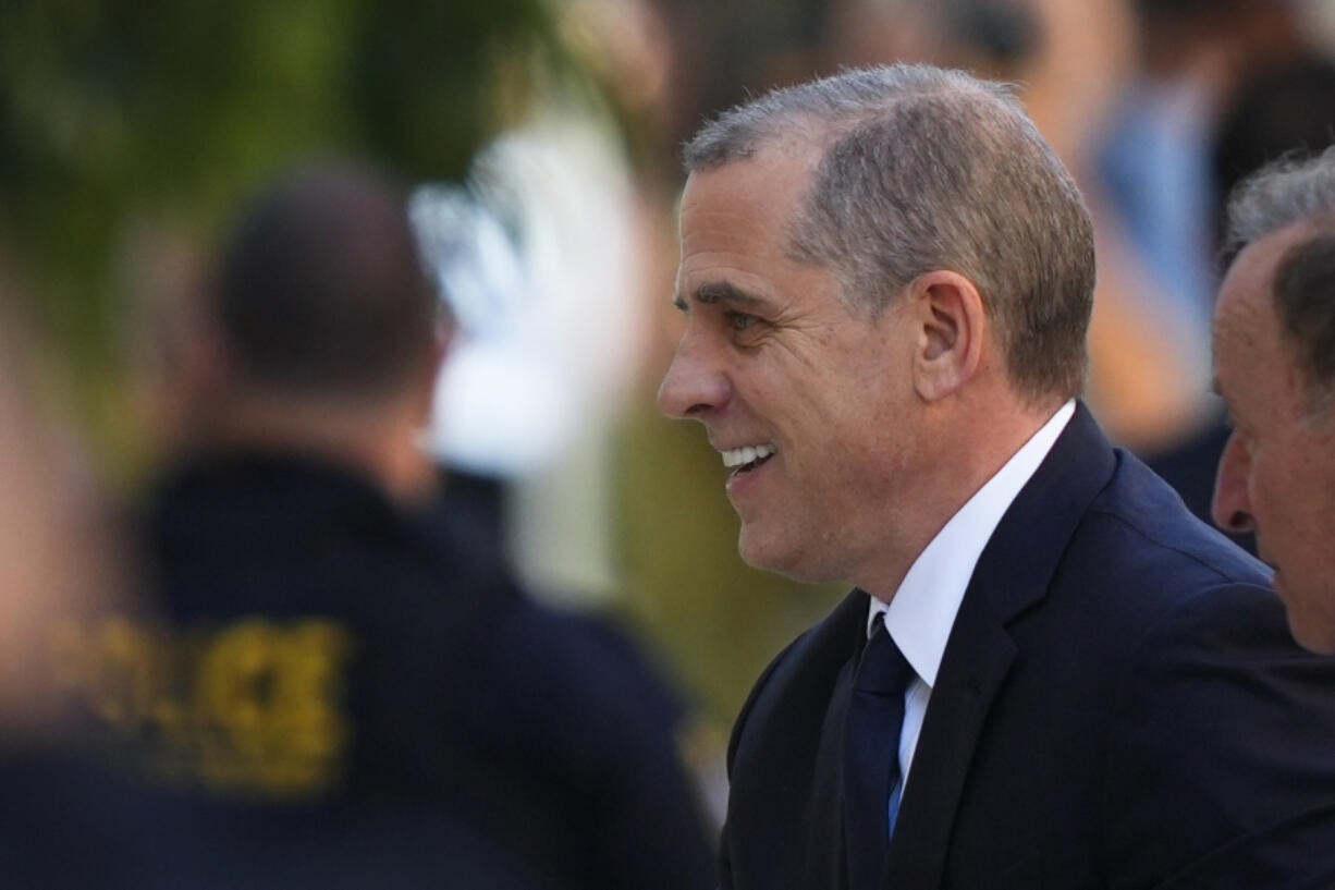 President Joe Biden's son Hunter Biden arrives for a court appearance, in Wilmington, Del, Tuesday, Oct. 3, 2023.