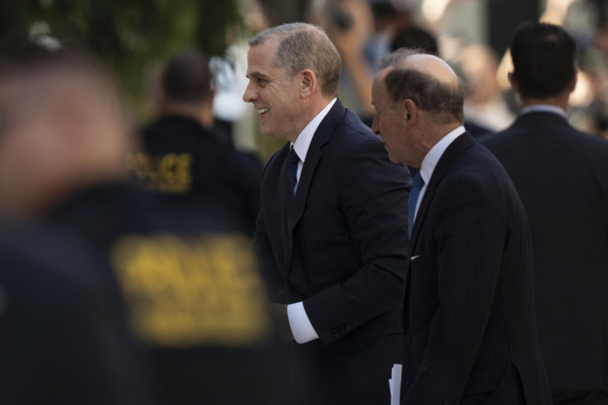 President Joe Biden's son Hunter Biden arrives for a court appearance, in Wilmington, Del, Tuesday, Oct. 3, 2023.