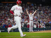 Arizona relief pitcher Paul Sewald celebrates the final out against the Philadelphia Phillies to win Game 7 and the NL Championship Series on Tuesday. The Diamondbacks advance to the World Series where they will play the Texas Rangers beginning Friday.