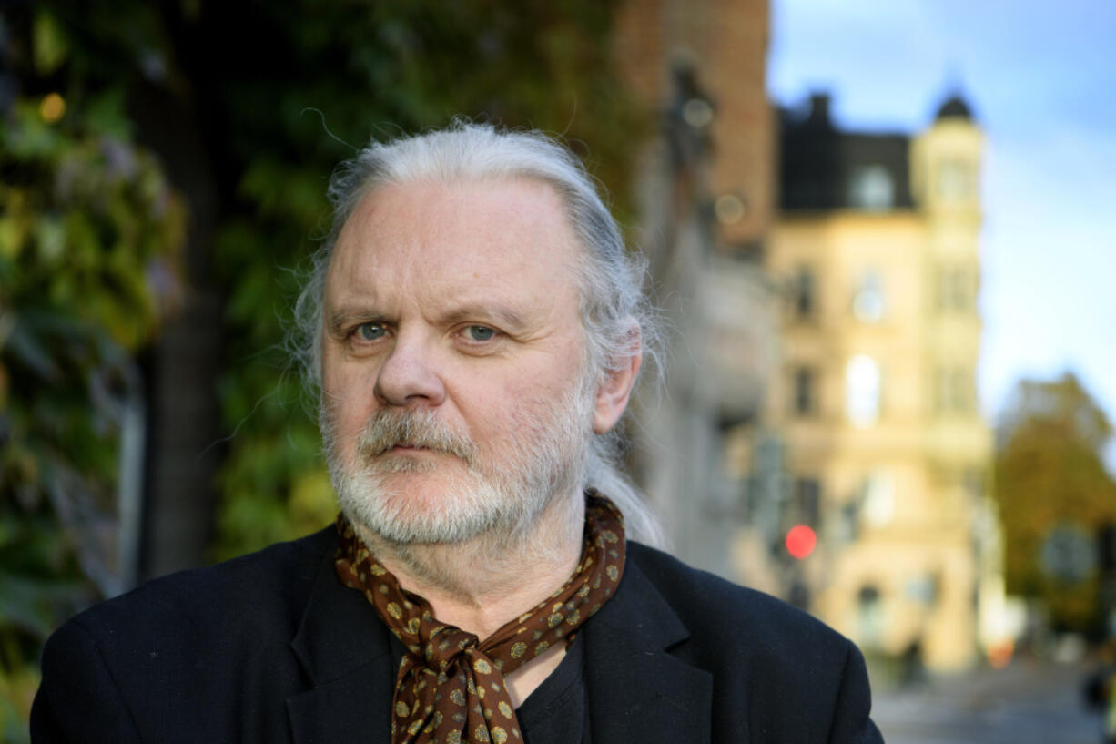 FILE  - Norwegian author Jon Fosse poses for a photo, in Stockholm, Oct. 21, 2021. The Nobel Prize in literature has been awarded to Norwegian author Jon Fosse. The permanent secretary of the Swedish Academy announced the prize Thursday in Stockholm.