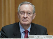 Sen. Mike Crapo, R-Idaho, listens during a Senate Banking Committee Hybrid hearing on 'Oversight of the U.S. Securities and Exchange Commission," Tuesday, Sept. 12, 2023, on Capitol Hill in Washington.