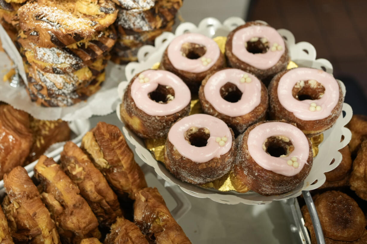 Cronuts are displayed with other pastries Sept. 28 at the Dominique Ansel Bakery in New York.