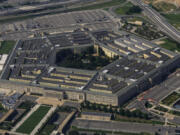 FILE - The Pentagon is seen on Sunday, Aug. 27, 2023, in Washington. The U.S. military on Thursday, Oct. 5, shot down a Turkish drone that had come in too close to U.S. troops on the ground in Hasakah, Syria, a U.S. official told The Associated Press. The official said the drone had been flying in an "unsafe" and "unsychronized" manner.