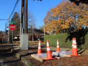 This future EV charging station site is at the corner of East 20th and C streets.