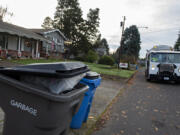 Allen Morseman, residential recycle route driver for Waste Connections of Washington, makes the rounds in Hazel Dell every Tuesday morning. Dates for pickups, as well as rates and services for garbage and recycling, can vary depending on where in the county you live.