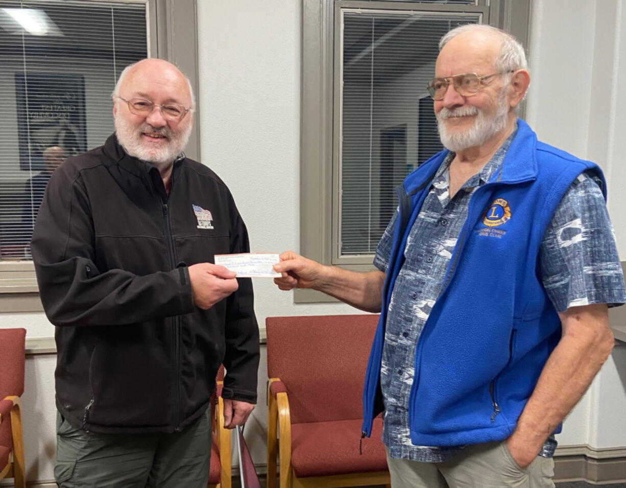 The Salmon Creek Lions Club recently sponsored a free paper shred event at Umpqua Bank, collecting donations for the Lions Sight Foundation and the Clark County Food Bank.