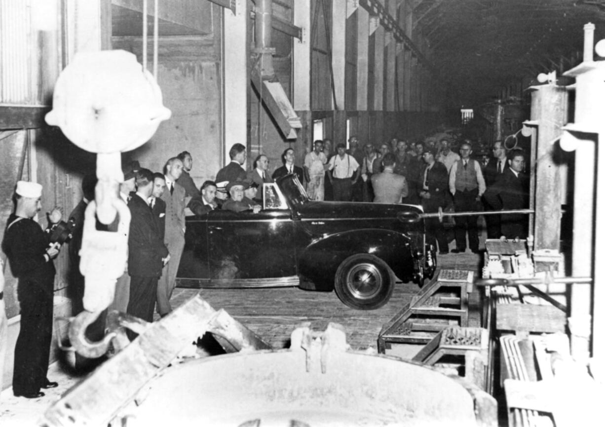 When President Franklin D. Roosevelt visited Vancouver's Alcoa Aluminum plant in September 1942, he remained seated in his touring car. News media didn't report the president was unable to walk or stand unaided.