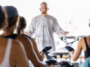 Drumboxing, which instructor John Wakefield says hones focus and resilience, includes a wind-down session that could be considered what he terms &ldquo;meditation in motion.&rdquo; (Photos by Brian van der Brug/Los Angeles Times)