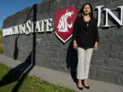 Zoe Higheagle Strong (Nez Pierce), Washington State University Vice Provost for Native American Relations and Programs, and Tribal Liaison to the President, poses for a photo on Friday, Oct. 6, 2023, at the Elson S. Floyd Cultural Center on the WSU campus in Pullman. Washington State University suffered a decline of some 300 Native students as a result of the coronavirus pandemic, and it is struggling to attract more such students. (Ted S.