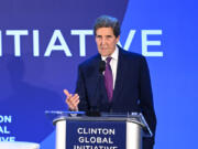 US Climate Envoy John Kerry speaks onstage during the Clinton Global Initiative September 2023 Meeting at New York Hilton Midtown on Sept. 19, 2023, in New York City.