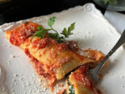 Cheese-and spinach-stuffed manicotti crafted with homemade crepes and a simple marinara will lift you out of winter&rsquo;s doldrums.