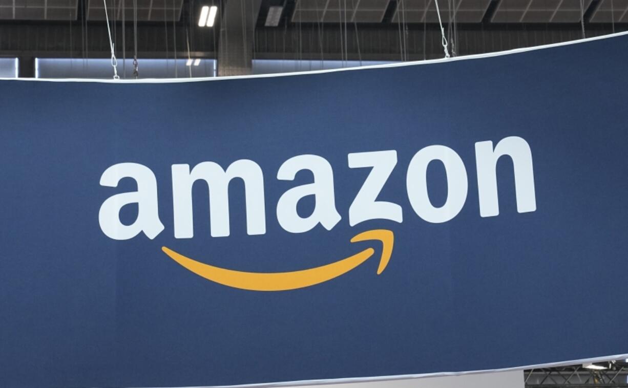 FILE - The Amazon logo is photographed at the Vivatech show in Paris, June 15, 2023.