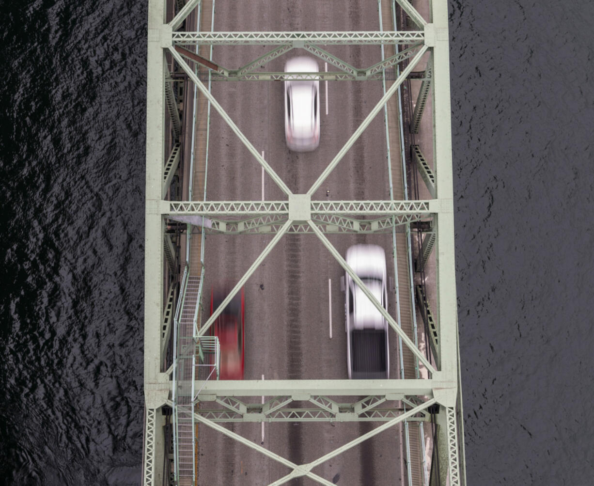 Traffic flows across the Interstate 5 Bridge. The Oregon Legislature&rsquo;s Joint Interim Committee on Ways and Means &mdash; the budget-writing committee &mdash; on Wednesday authorized the Interstate Bridge Replacement Program to apply for a $1.2 billion federal grant to replace it.