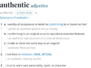 This image released by Merriam-Webster shows an online dictionary entry for authentic.