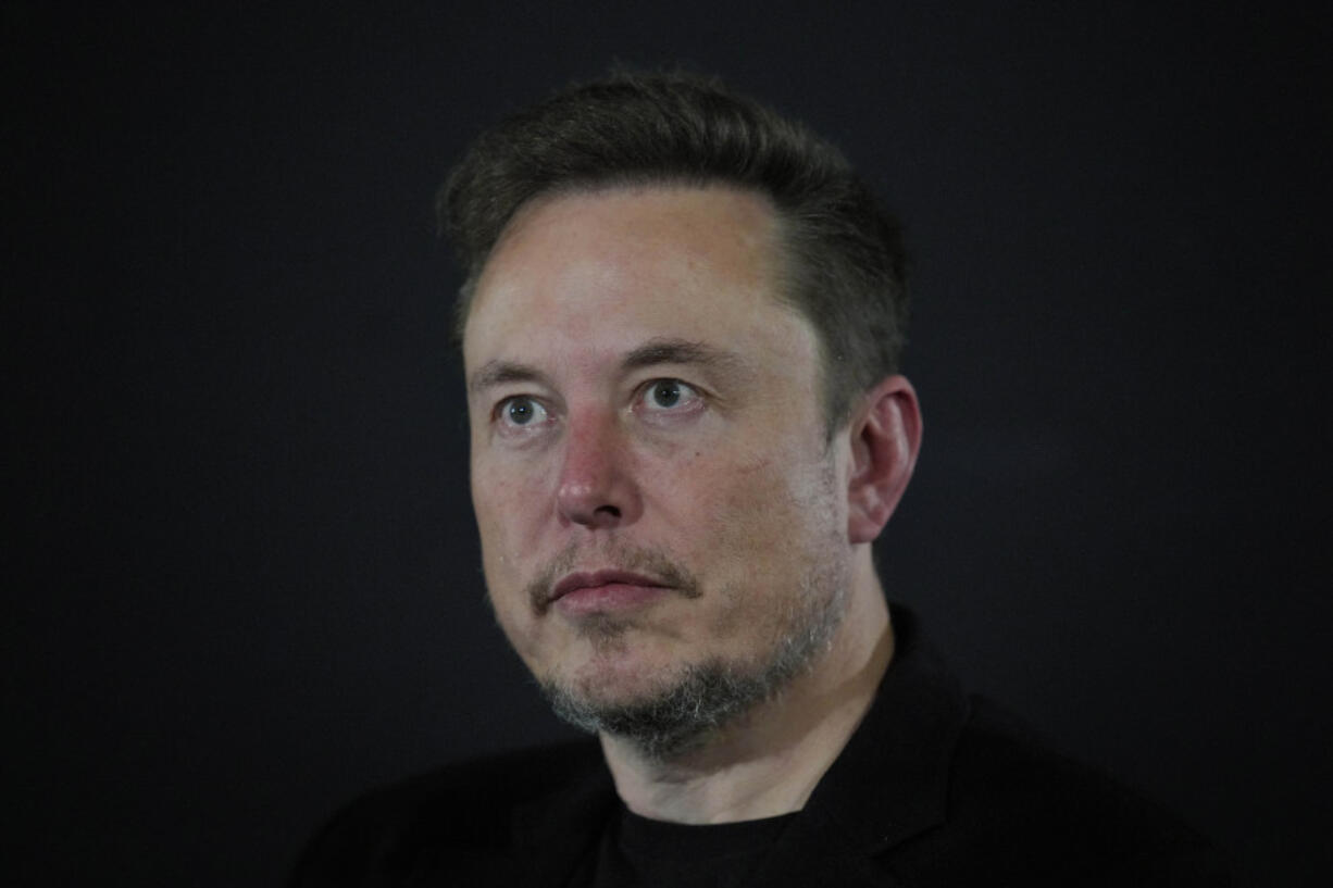 FILE - Tesla and SpaceX&rsquo;s CEO Elon Musk looks on,  during an in-conversation event with Britain&rsquo;s Prime Minister Rishi Sunak at Lancaster House in London, Thursday, Nov. 2, 2023. Musk, who&rsquo;s been under fire over accusations of antisemitism flourishing on his social media platform X, paid a visit Monday, Nov. 27, 2023 to Israel, where he toured a kibbutz that was attacked last month by Hamas militants and was set to meet with top leaders.