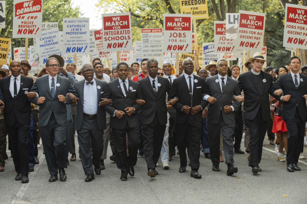 This image released by Netflix shows a scene from &ldquo;Rustin.&rdquo; (David Lee/Netflix via AP)