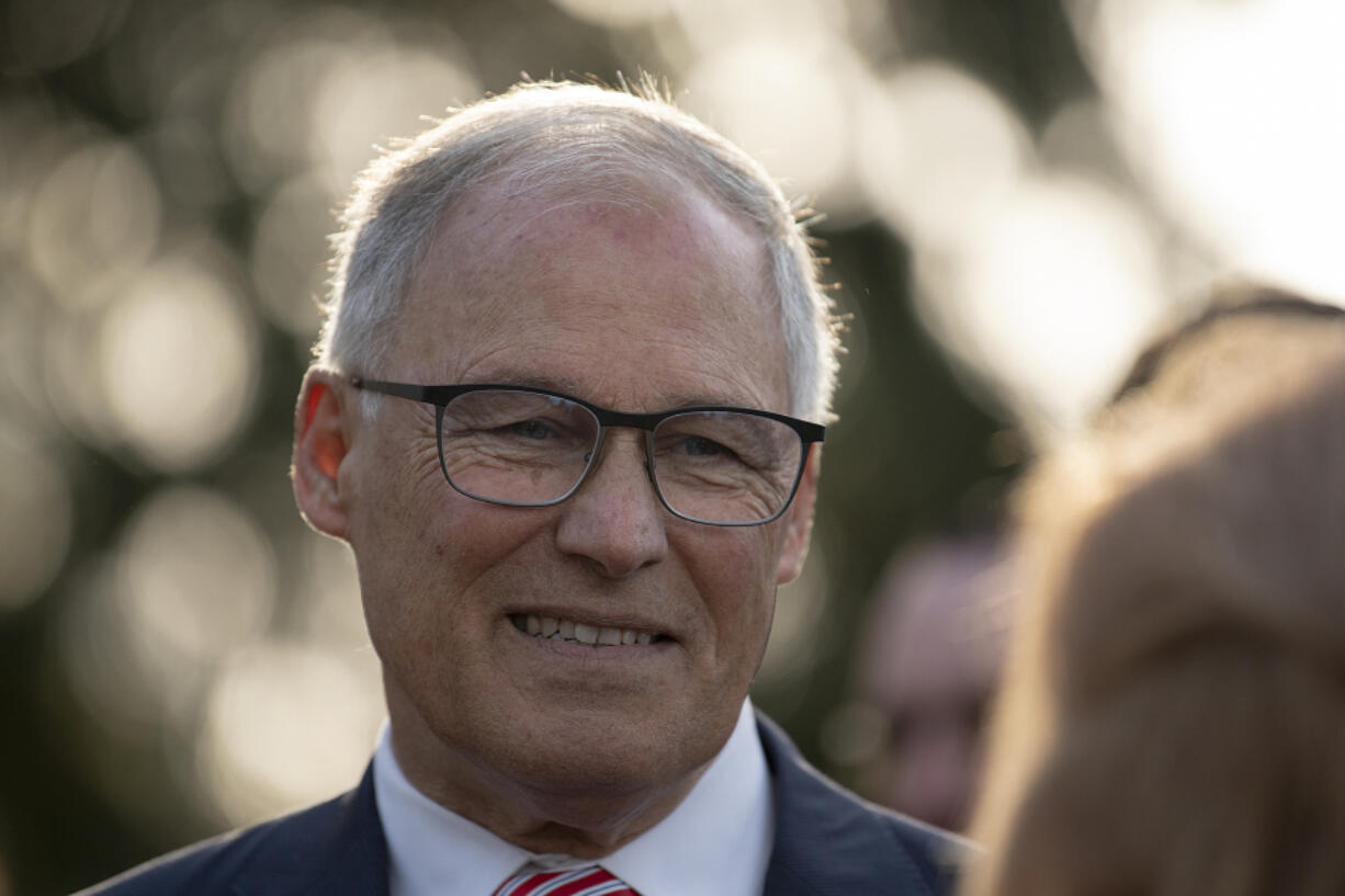 Gov. Jay Inslee visits the fourth Safe Stay Community off Main Street on Friday morning. Earlier, he visited with The Columbian&rsquo;s Editorial Board.