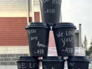 On a cold November morning, a group of Washougal High School student leaders showed up early to celebrate school bus drivers with a mug of coffee or hot chocolate and a personal thank you.