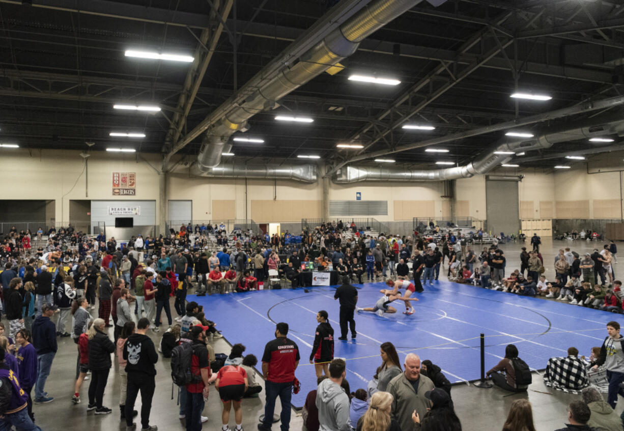 Clark County Event Center was packed Friday for the first time hosting the Pacific Coast Wrestling Championships.