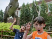 A couple of youngsters ham in up in front of South Dakota Children&rsquo;s Museum.