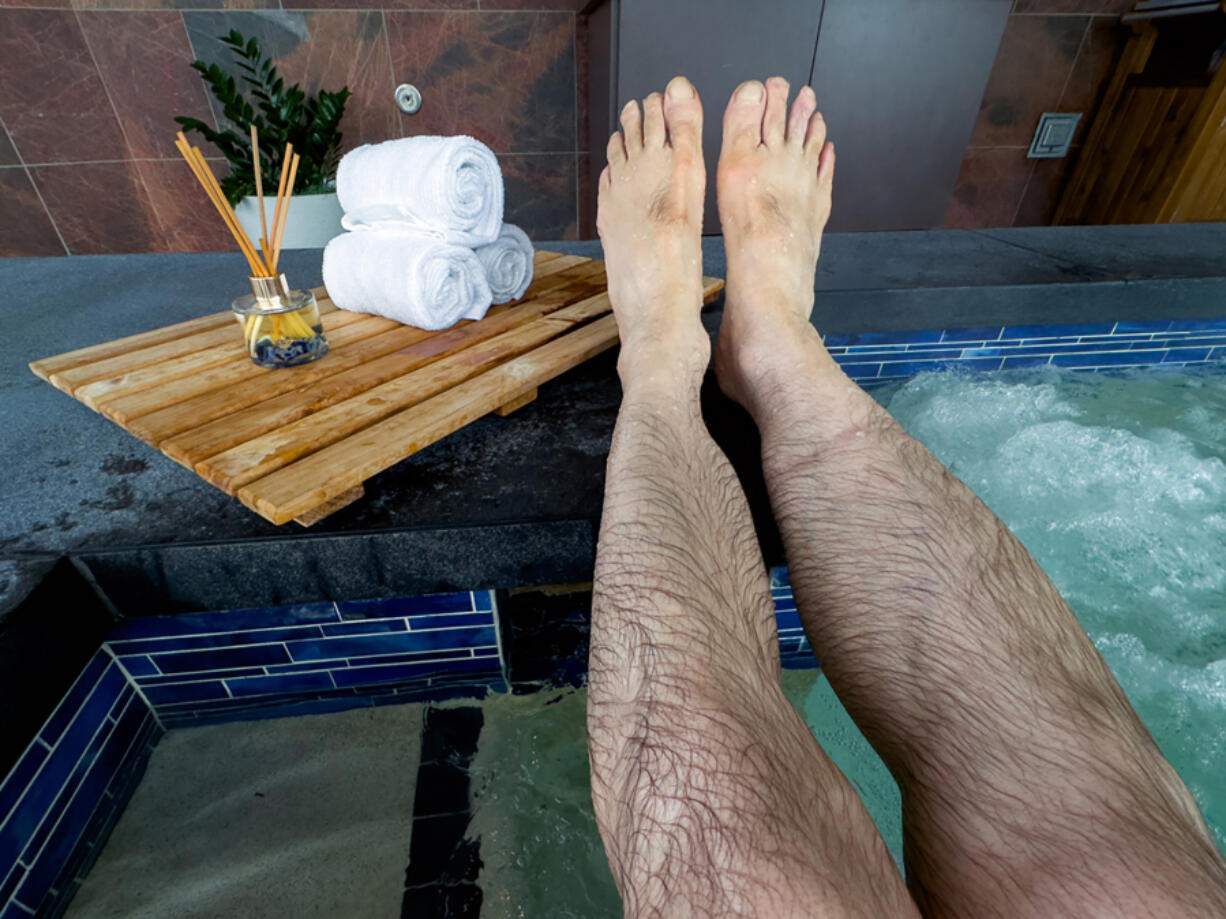 Hot tub in the men&rsquo;s section, Fairmont Spa Austin, Texas.