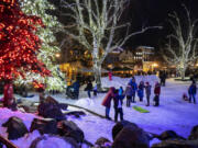 The snow helped give Leavenworth a holiday glow that drew notable crowds to shop, dine and recreate on Jan. 30, 2021.