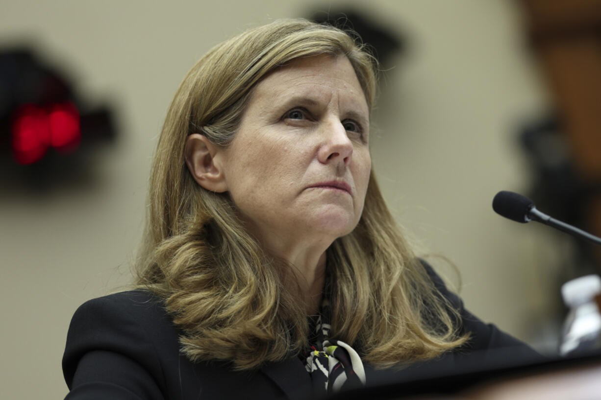 Liz Magill, President of University of Pennsylvania, testifies before the House Education and Workforce Committee at the Rayburn House Office Building on Dec. 5, 2023, in Washington, DC. The Committee held a hearing to investigate antisemitism on college campuses.