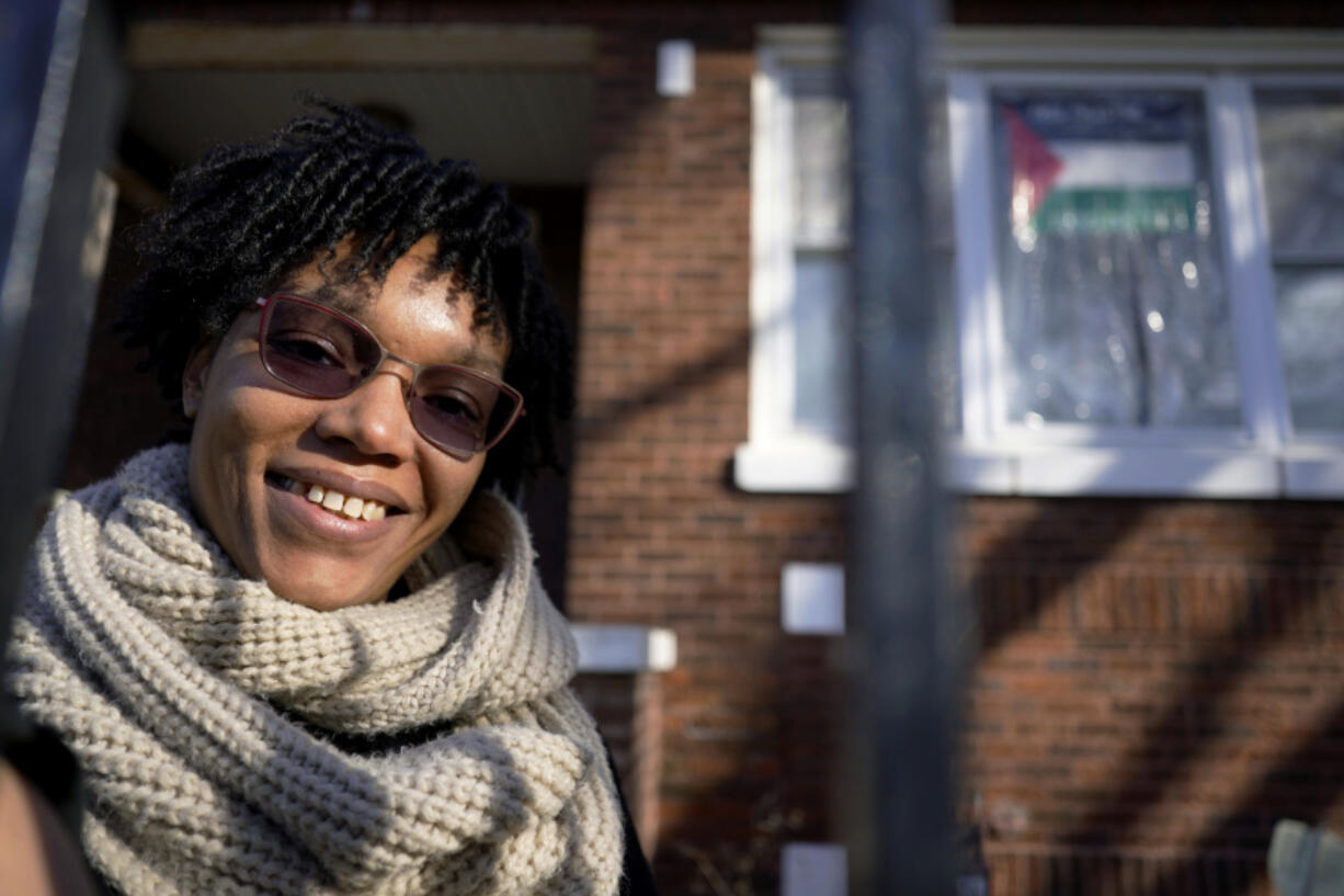 Cydney Wallace poses for a photo in Chicago, Tuesday, Nov. 28, 2023. Cydney Wallace is a Black Jewish woman who recently went on a trip to Israel and the West Bank through a trip called &quot;Black Jerusalem&quot; that was focused on exploring &quot;the sacred geography of Jerusalem through a framework that privileges a Black American and an African lens.&quot; (AP Photo/Nam Y.