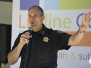 Clark County Sheriff John Horch speaks during an opening ceremony for Lifeline Connections&rsquo; new involuntary treatment program at the Crisis Wellness Center on May 1.