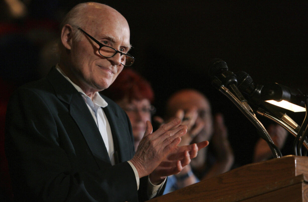 FILE -Sen. Herb Kohl, D-Wis., makes a final appearance at the Wisconsin Democratic Convention in Appleton, Wis. on Saturday, June 9, 2012. Herb Kohl, a former Democratic U.S. senator from Wisconsin and former owner of the Milwaukee Bucks basketball team, has died, an email from his foundation said Wednesday, Dec. 27, 2023.