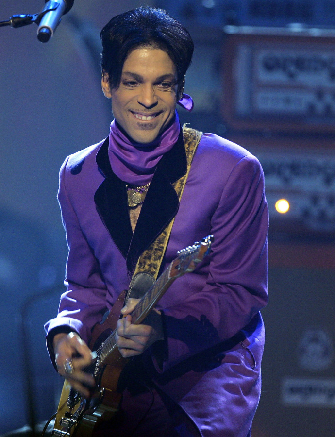 Prince performs &ldquo;Purple Rain&rdquo; during the 6th annual BET Awards in Los Angeles on June 27, 2006.