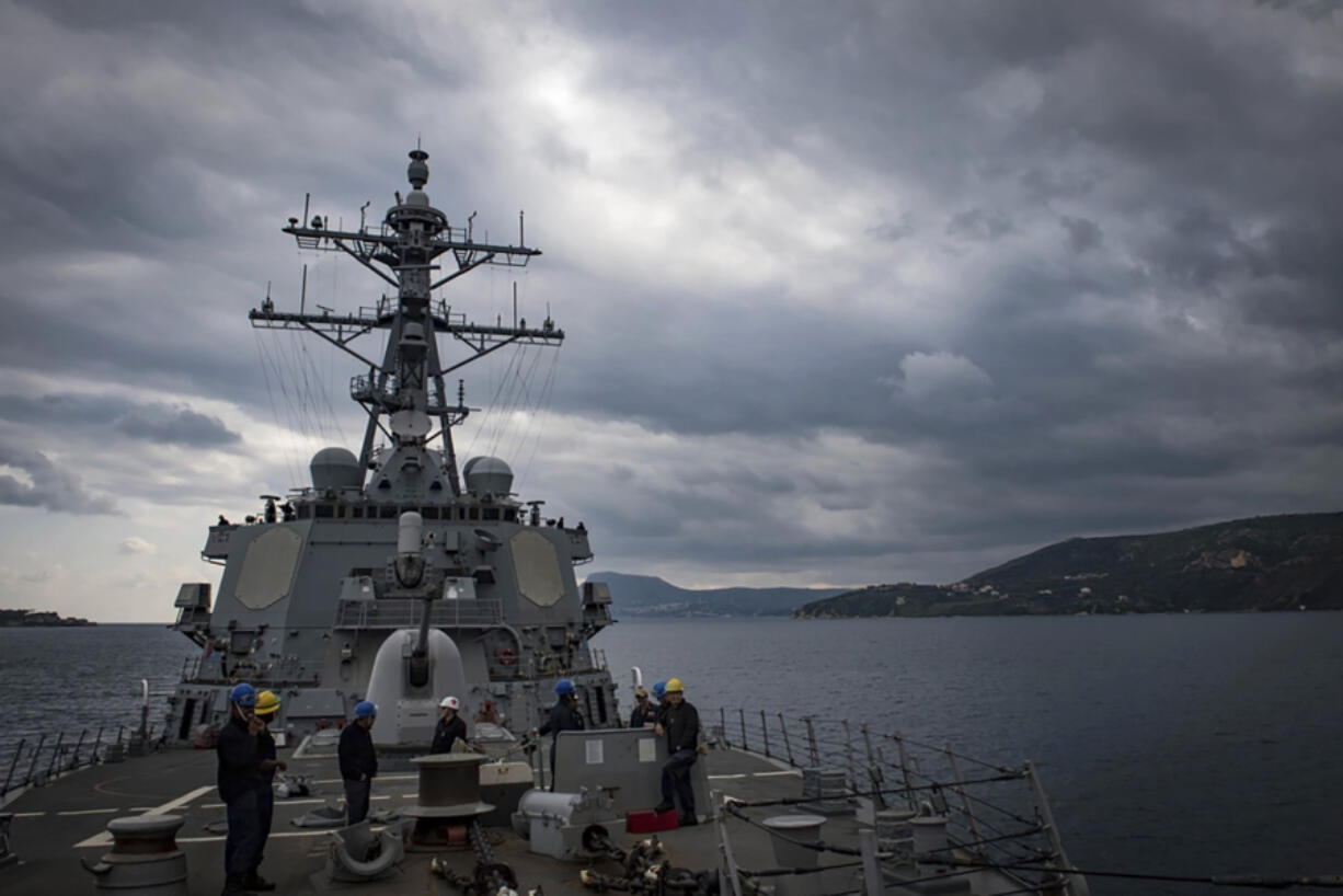 This Nov. 12, 2018 photo shows The USS Carney in the Mediterranean Sea. The American warship and multiple commercial ships came under attack Sunday, Dec. 3, 2023 in the Red Sea, the Pentagon said, potentially marking a major escalation in a series of maritime attacks in the Mideast linked to the Israel-Hamas war.  &ldquo;We&rsquo;re aware of reports regarding attacks on the USS Carney and commercial vessels in the Red Sea and will provide information as it becomes available,&rdquo; the Pentagon said.  (Mass Communication Specialist 1st Class Ryan U. Kledzik/U.S.